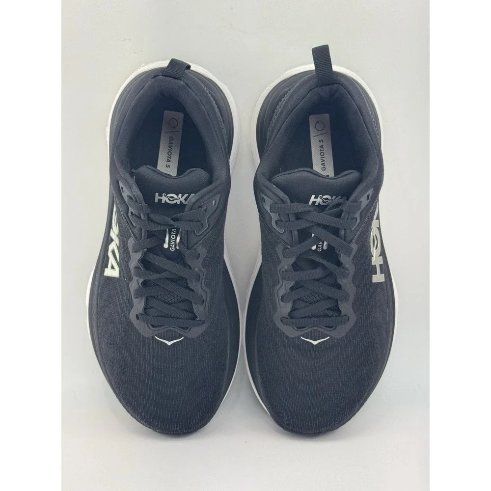 Hoka One One Sneakers Womens 9 D Wide Gaviota 5 1134270 BWHT Black Running Shoes